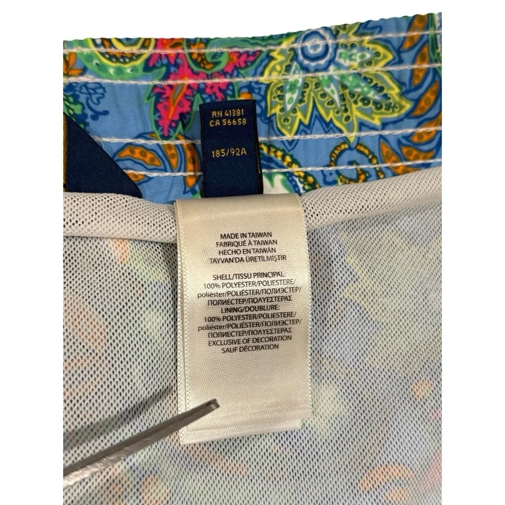 Polo Ralph Lauren Swim Shorts Paisley Print Drawstring Multicolor Men's XL